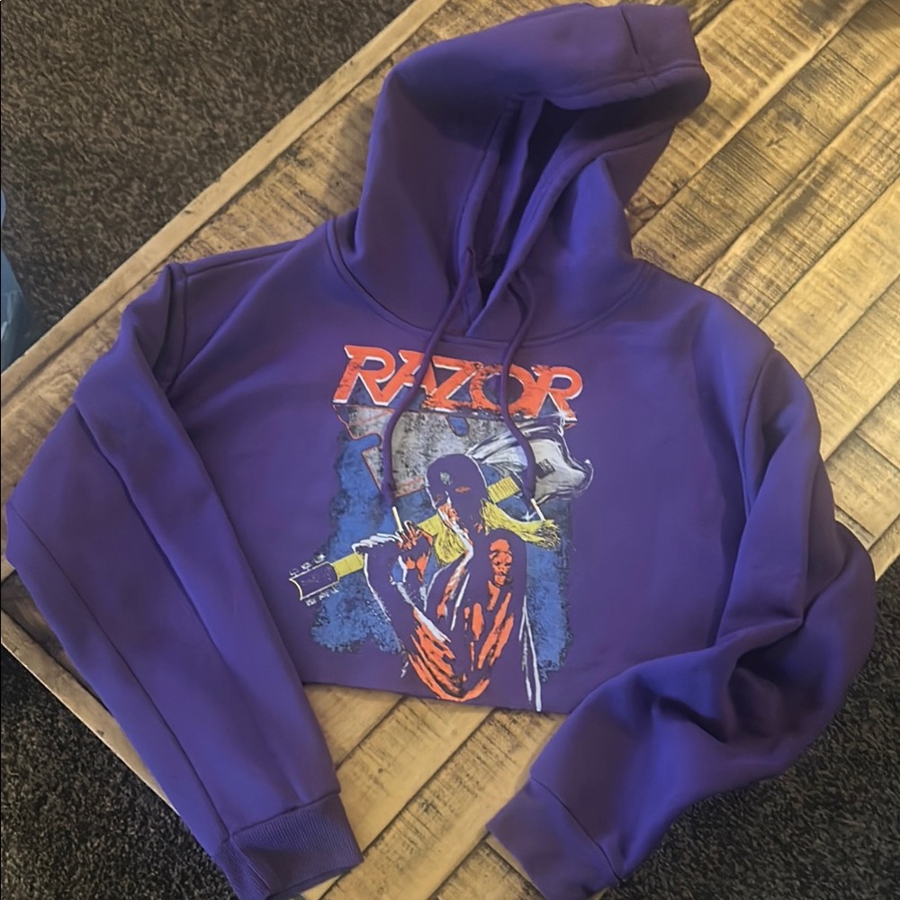 Purple Razor Graphic Hoodie